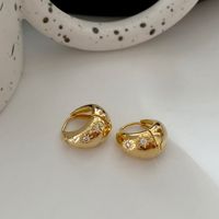 1 Pair Lady Water Droplets Plating Inlay Metal Artificial Crystal Gold Plated Silver Plated Earrings main image 3