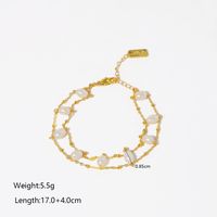 Einfacher Stil Geometrisch Süßwasserperle Kupfer Überzug 18 Karat Vergoldet Armbänder main image 2