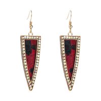 1 Pair Elegant Retro Leopard Plating Inlay Pu Leather Alloy Rhinestones Drop Earrings main image 5