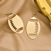 1 Pair Simple Style Rugby Jersey Iron Drop Earrings main image 7