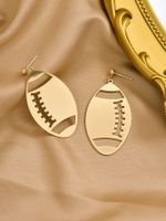1 Pair Simple Style Rugby Jersey Iron Drop Earrings main image 8
