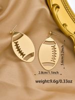 1 Pair Simple Style Rugby Jersey Iron Drop Earrings main image 2