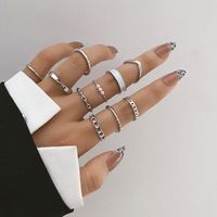 Elegant Hip-hop Geometric Alloy Silver Plated Women's Open Rings Rings sku image 1