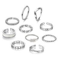Elegant Hip-hop Geometric Alloy Silver Plated Women's Open Rings Rings main image 5