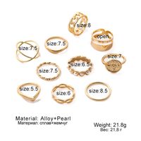 Elegant Simple Style Geometric Alloy Hollow Out Pearl Silver Plated Women's Rings main image 2