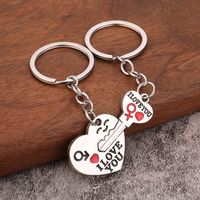 Simple Style Letter Heart Shape Zinc Alloy Valentine's Day Couple Keychain main image 5