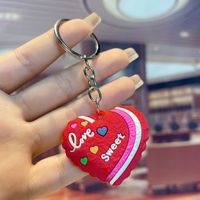 Cute Letter Heart Shape Pvc Valentine's Day Couple Keychain sku image 1