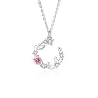 Sweet Simple Style Wreath Sterling Silver Zircon Pendant Necklace main image 6