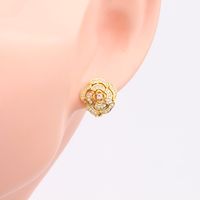 1 Pair Simple Style Flower Inlay Sterling Silver Gem Ear Studs main image 5