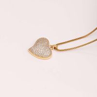 Elegant Heart Shape Stainless Steel Artificial Gemstones Copper Zircon 18k Gold Plated main image 4