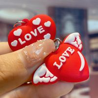 Cute Letter Heart Shape Pvc Valentine's Day Couple Keychain main image 5