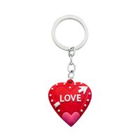 Cute Letter Heart Shape Pvc Valentine's Day Couple Keychain main image 3