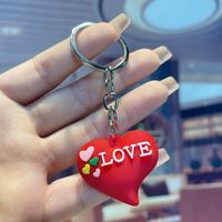 Cute Letter Heart Shape Pvc Valentine's Day Couple Keychain sku image 5