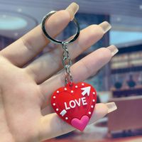 Cute Letter Heart Shape Pvc Valentine's Day Couple Keychain sku image 8
