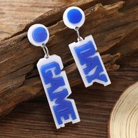 1 Pair Hip-hop Streetwear Letter Arylic Silver Plated Drop Earrings main image 5