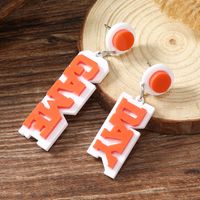 1 Pair Hip-hop Streetwear Letter Arylic Silver Plated Drop Earrings main image 8