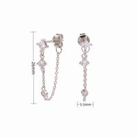 S925 Sterling Silver Chain Tassel Retro Elegant Hot Sale Earrings Flower Zircon European And American Design Sense Earrings Female Earrings main image 4