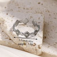 Simple Style Rhombus Stainless Steel Patchwork Open Rings main image 2