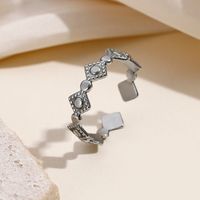 Simple Style Rhombus Stainless Steel Patchwork Open Rings main image 3