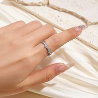 Simple Style Rhombus Stainless Steel Patchwork Open Rings main image 6