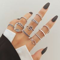 Ig Style Elegant Vintage Style Geometric Alloy Hollow Out Silver Plated Women's Rings main image 1