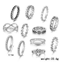 Ig Style Elegant Vintage Style Geometric Alloy Hollow Out Silver Plated Women's Rings main image 2
