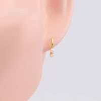 1 Pair Simple Style Round Inlay Sterling Silver Pearl Ear Studs main image 7