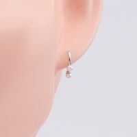 1 Pair Simple Style Round Inlay Sterling Silver Pearl Ear Studs main image 8