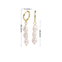 1 Pair Simple Style Round Beaded Sterling Silver Drop Earrings main image 4
