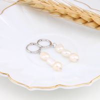 1 Pair Simple Style Round Beaded Sterling Silver Drop Earrings main image 6