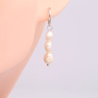 1 Pair Simple Style Round Beaded Sterling Silver Drop Earrings main image 8