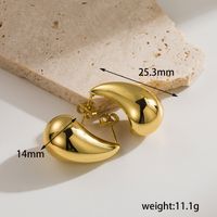 1 Pair Simple Style Water Droplets Plating Copper 18k Gold Plated Ear Studs main image 3
