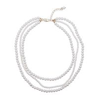 Elegant Geometrisch Kunststoff Perlen Frau Dreilagige Halskette sku image 1