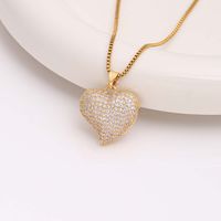 Elegant Heart Shape Stainless Steel Artificial Gemstones Copper Zircon 18k Gold Plated main image 7