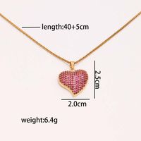 Elegant Heart Shape Stainless Steel Artificial Gemstones Copper Zircon 18k Gold Plated main image 3
