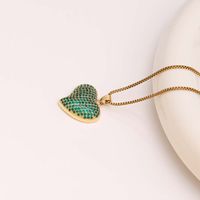 Elegant Heart Shape Stainless Steel Artificial Gemstones Copper Zircon 18k Gold Plated main image 10