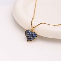Elegant Heart Shape Stainless Steel Artificial Gemstones Copper Zircon 18k Gold Plated sku image 2