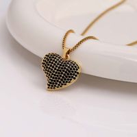 Elegant Heart Shape Stainless Steel Artificial Gemstones Copper Zircon 18k Gold Plated sku image 4
