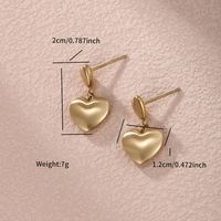 1 Pair XUPING Simple Style Circle Heart Shape Bow Knot 304 Stainless Steel Artificial Gemstones 18K Gold Plated Ear Studs sku image 5