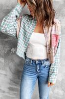 Women's Blouse Long Sleeve Blouses Streetwear Plaid sku image 10