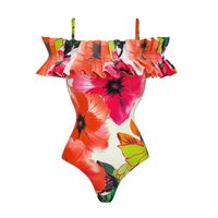 Women's Elegant Ditsy Floral Color Block 2 Pieces Set One Piece Swimwear main image 2