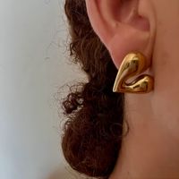 1 Pair Simple Style Heart Shape Plating Stainless Steel Drop Earrings Ear Studs main image 9