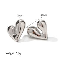 1 Pair Ig Style Simple Style Heart Shape Plating Stainless Steel Ear Studs main image 3