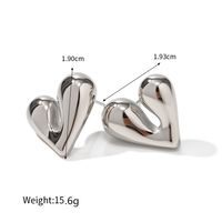 1 Pair Simple Style Heart Shape Plating Stainless Steel Drop Earrings Ear Studs main image 2