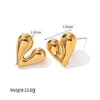 1 Pair Simple Style Heart Shape Plating Stainless Steel Drop Earrings Ear Studs main image 3
