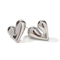 1 Pair Simple Style Heart Shape Plating Stainless Steel Drop Earrings Ear Studs main image 10