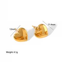 1 Pair Simple Style Heart Shape Plating Stainless Steel Drop Earrings Ear Studs sku image 1