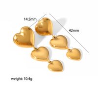 1 Pair Simple Style Heart Shape Plating Stainless Steel Drop Earrings Ear Studs sku image 7