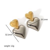 1 Pair Simple Style Heart Shape Plating Stainless Steel Drop Earrings Ear Studs sku image 5