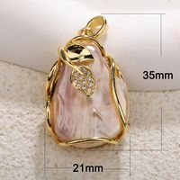 1 Piece Simple Style Sector Leaves Freshwater Pearl Copper Plating Inlay Jewelry Accessories sku image 4